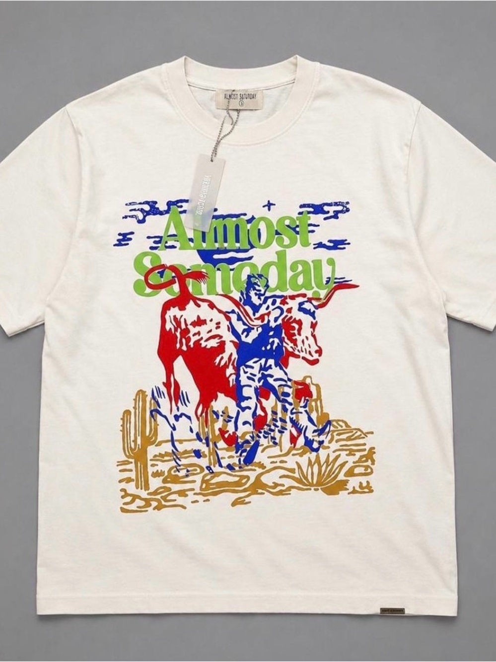 Almost Someday ‘Metador’ shirt Cream heavy weight quality, distressed at seams